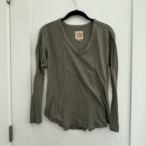Chaser Olive Green Waffle Weave Top